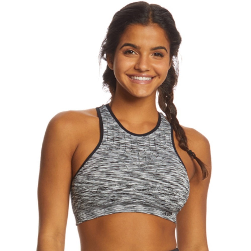 MARIKA Black Space Dye Mindy Seamless Sport Bra